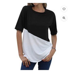 JustFashionNow Asymmetric 3/4 Sleeve Top Size Large